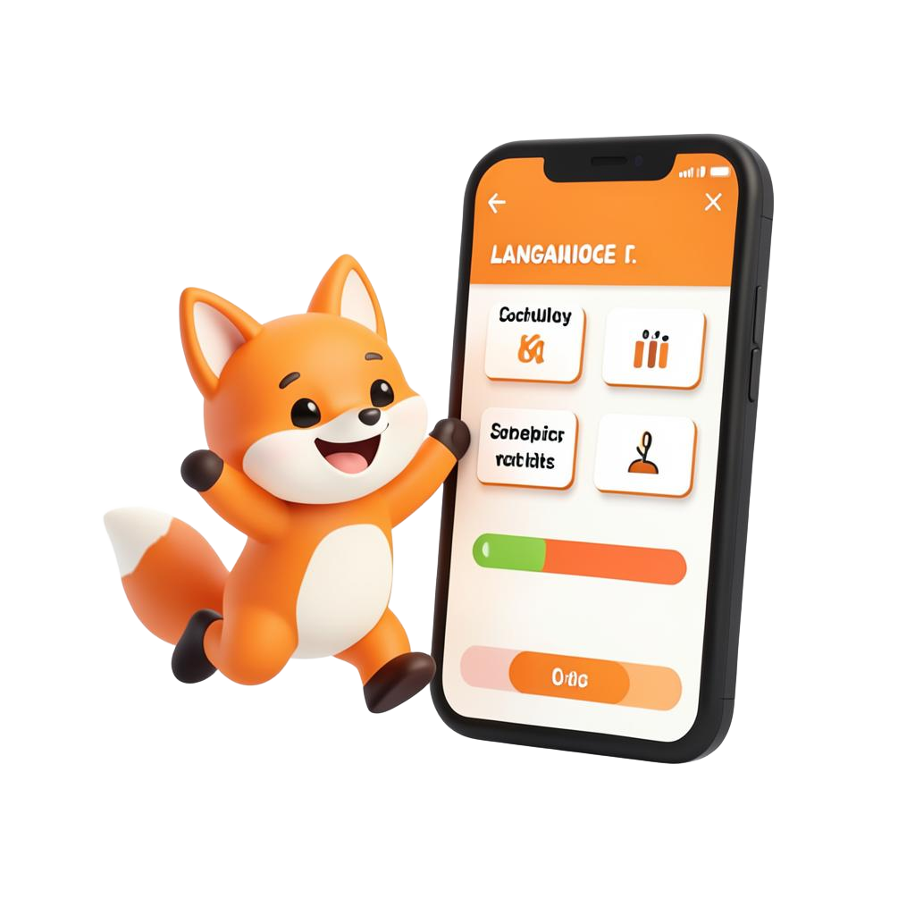 Rapozinha comemorando ao lado de um celular com uma lição